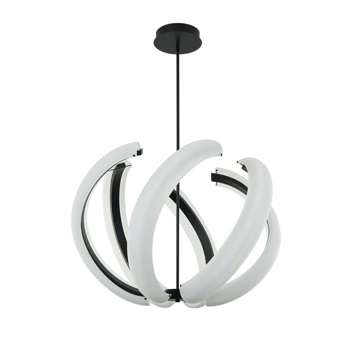 Unwind Large LED Pendant in Flat Black