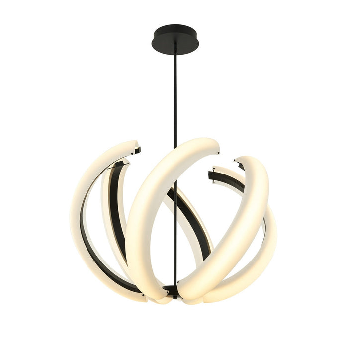 Unwind Large LED Pendant in Flat Black