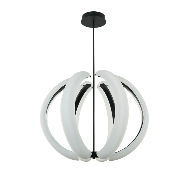 Unwind Large LED Pendant in Flat Black