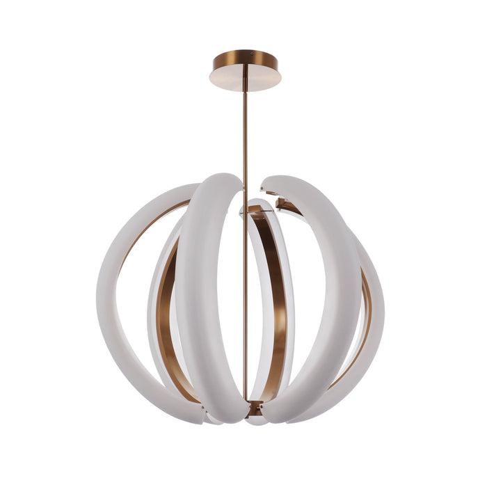 Unwind Large LED Pendant in Satin Brass