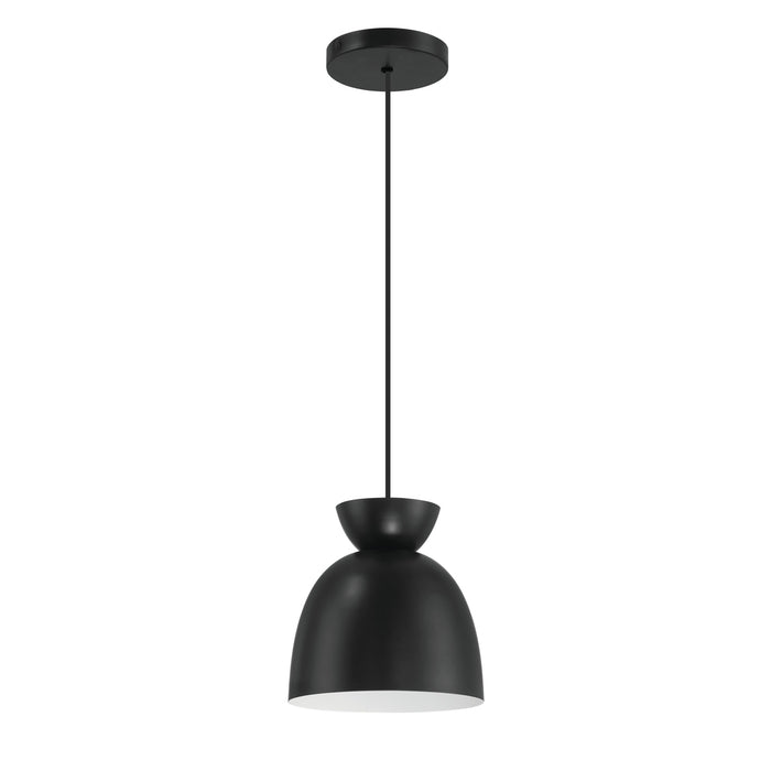 Ventura Dome 1 Light Mini Pendant in Flat Black