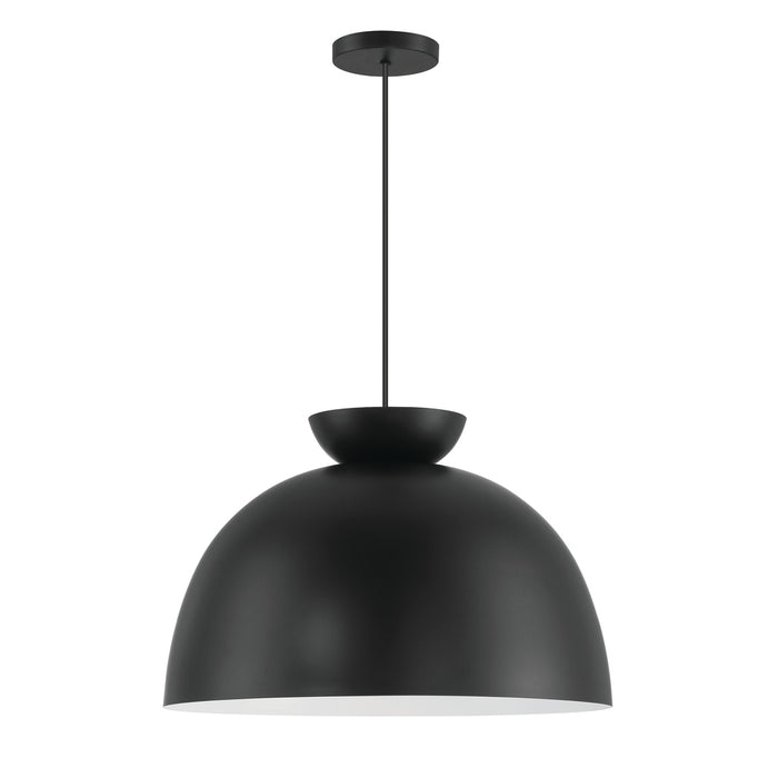 Ventura Dome 1 Light Pendant in Flat Black