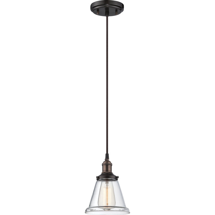 Vintage - 1 Light - Pendant with Clear Glass - Vintage Lamp Included