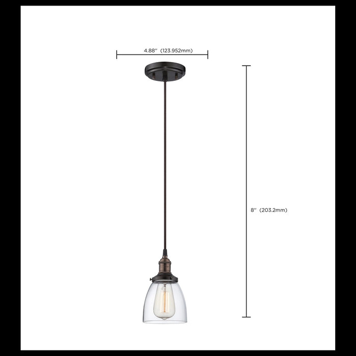 Vintage - 1 Light - Pendant - Vintage Lamp Included