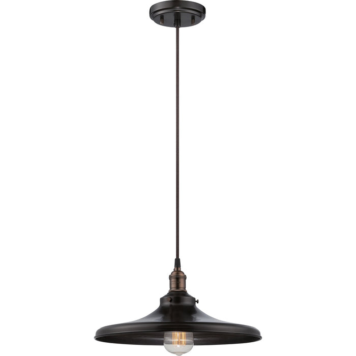 Vintage - 1 Light - Pendant with Matching Shade - Vintage Lamp Included