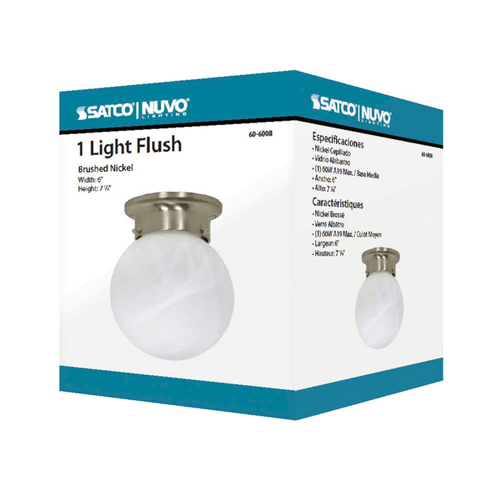 1 LIGHT - 6" BALL FLUSH FIXTURE