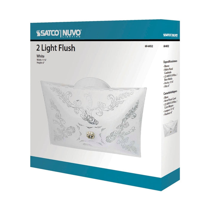 NUVO 2 LIGHT SQUARE CEILING FLUSH 60-6032