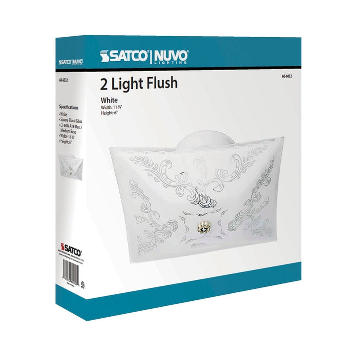 NUVO 2 LIGHT SQUARE CEILING FLUSH 60-6032