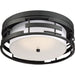 NUVO Lansing - 3 Light - Flush with White Fabric Shade and Opal Diffuser 60-6434