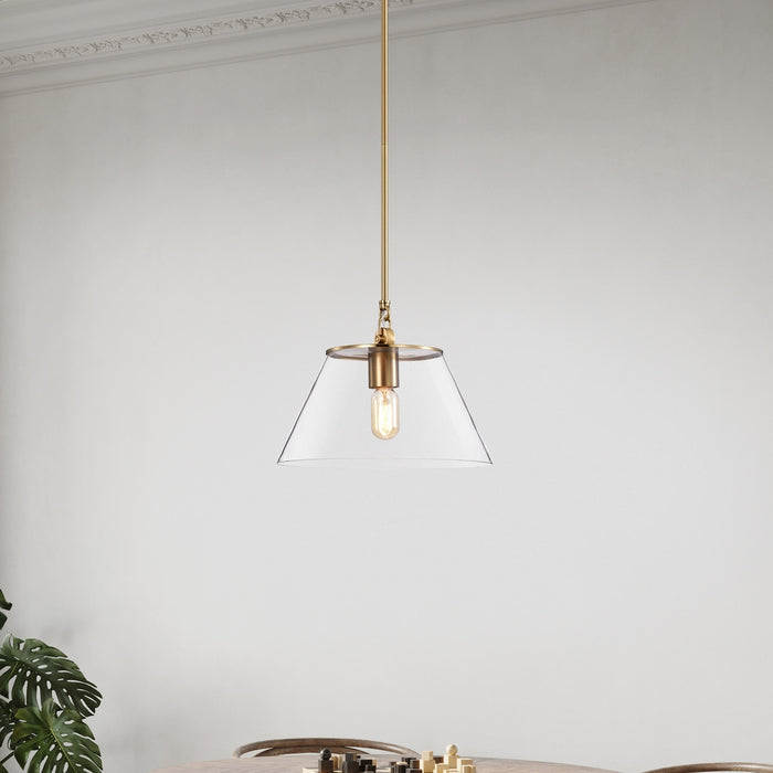 GLASS DOVER 1 LIGHT MEDIUM PENDANT