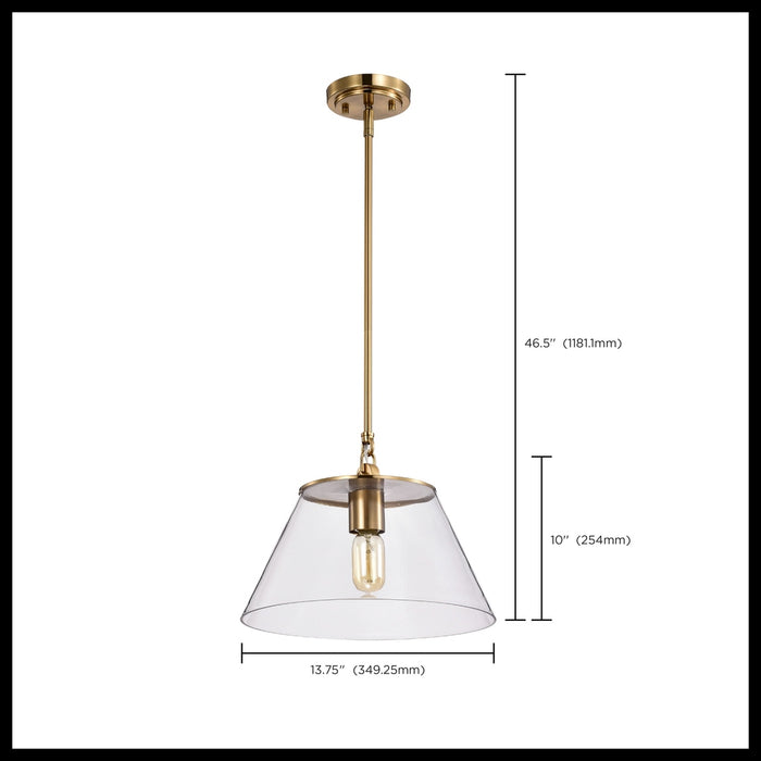 GLASS DOVER 1 LIGHT MEDIUM PENDANT