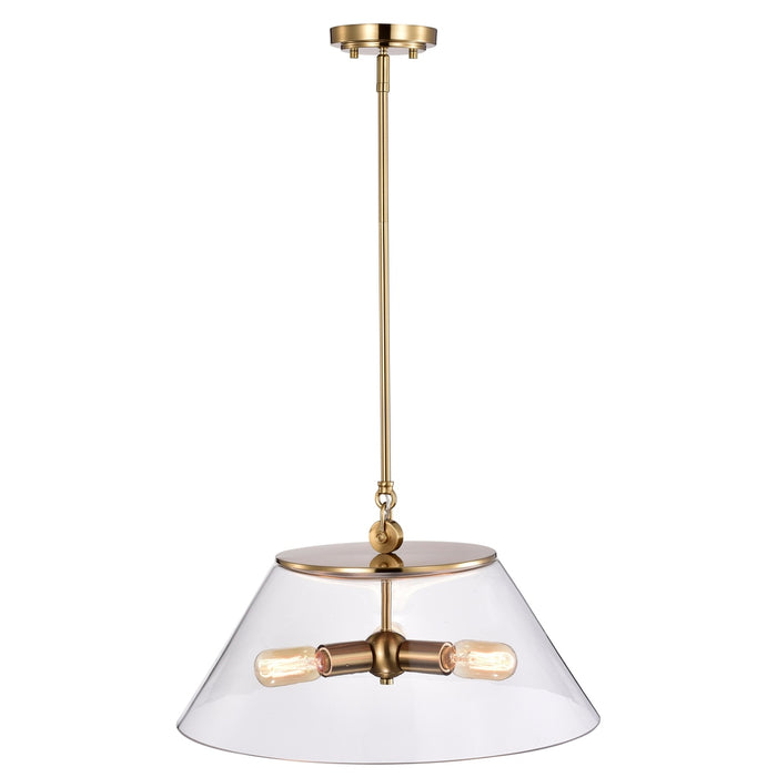 GLASS DOVER 3 LIGHT LARGE PENDANT