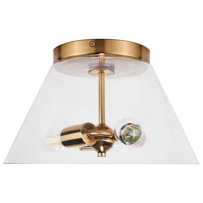 GLASS DOVER 3 LIGHT SMALL FLUSH