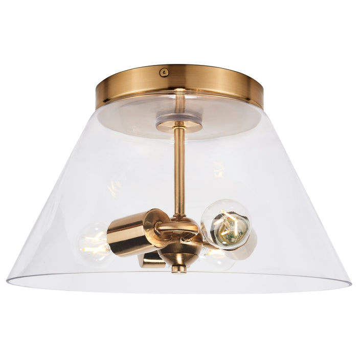 GLASS DOVER 3 LIGHT SMALL FLUSH