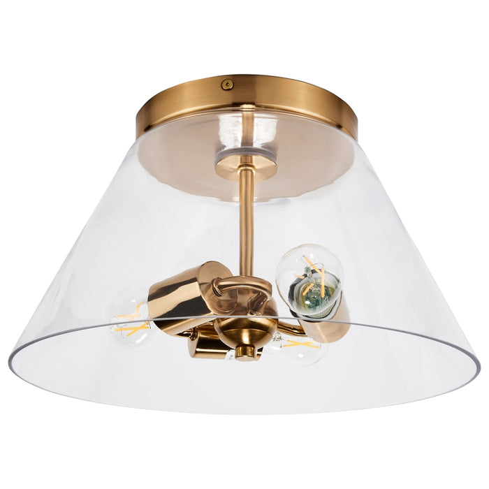 GLASS DOVER 3 LIGHT SMALL FLUSH