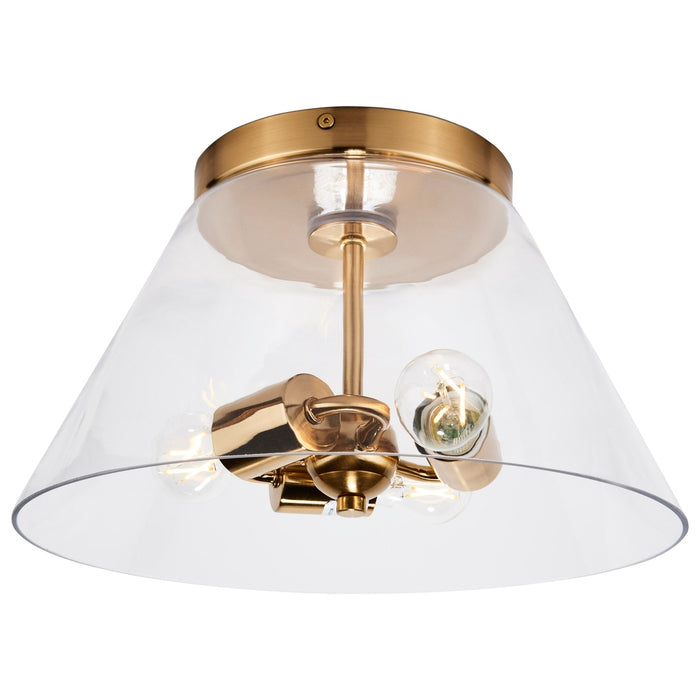 GLASS DOVER 3 LIGHT SMALL FLUSH