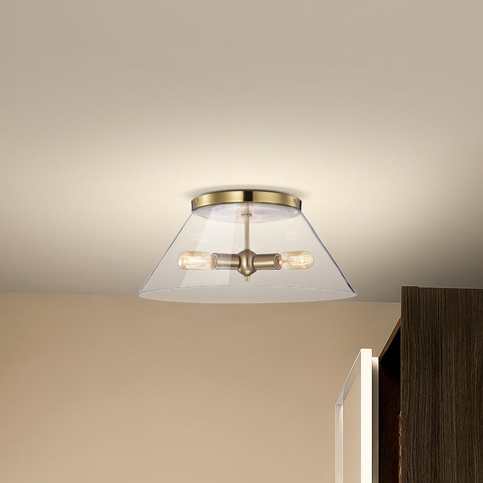 GLASS DOVER 3 LIGHT LARGE FLUSH