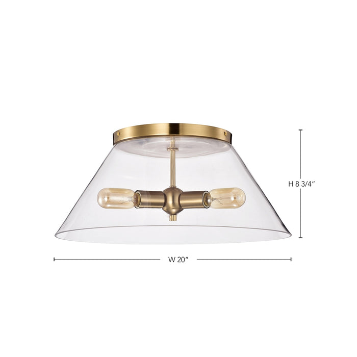 GLASS DOVER 3 LIGHT LARGE FLUSH