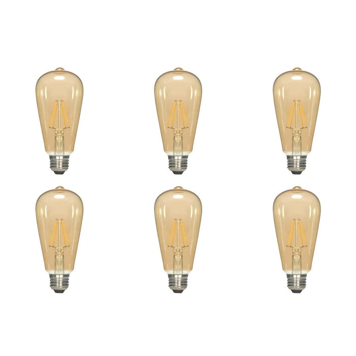 4.5W ST19 LED - Amber - Medium base - 2000K - 350 Lumens - 120V - 6-Pack