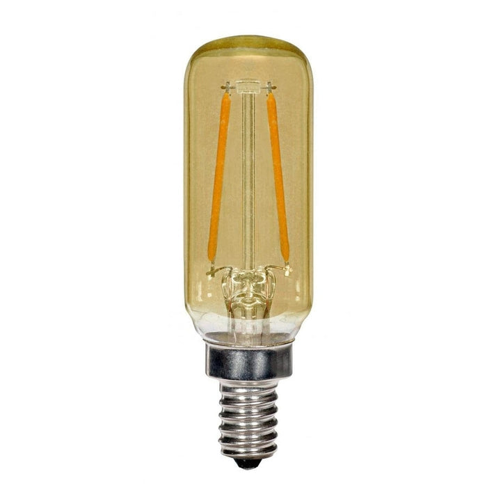 Satco 2.5 Watt T6 LED - Amber - Candelabra base - 2000K - 150 Lumens - 120 Volt - 6 Pack S9873-6