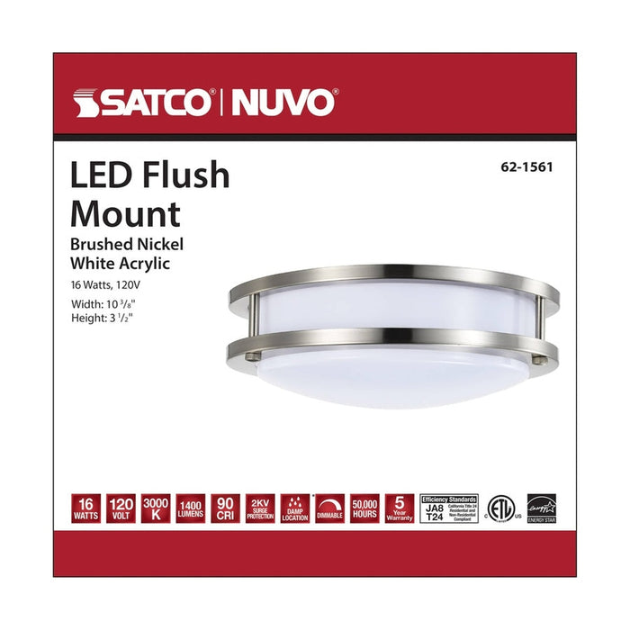 NUVO LED 16W 10" FLUSH MOUNT 3000K 62-1561