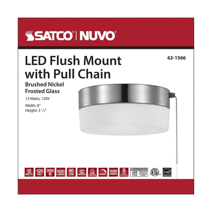 NUVO LED 12W 8" FLUSH W/PULL CHAIN 62-1566