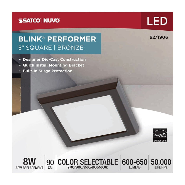 NUVO BLINK 8W LED 5" SQUARE BRONZE 62-1906