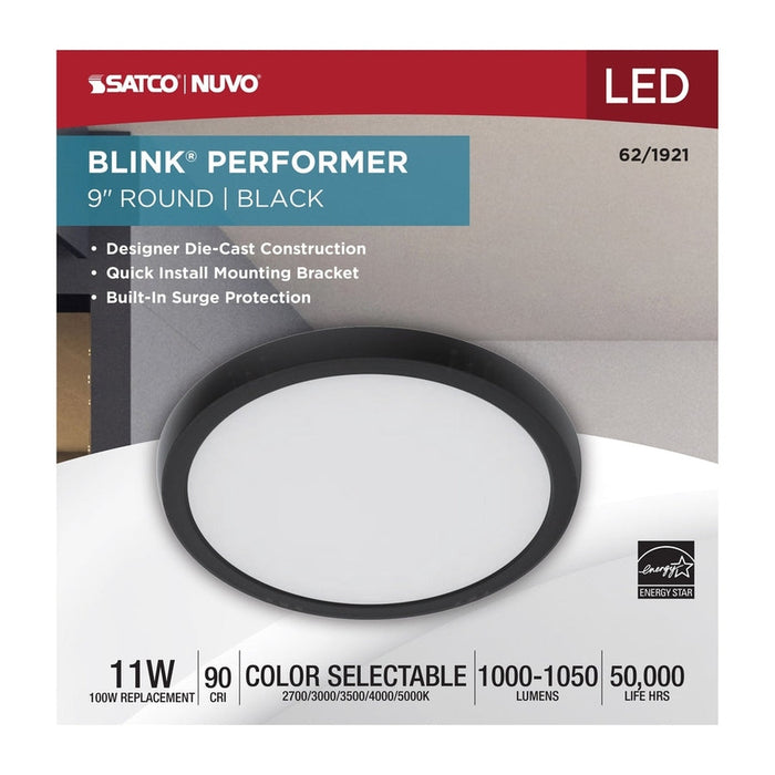 NUVO BLINK 11W LED 9" ROUND BLACK 62-1921