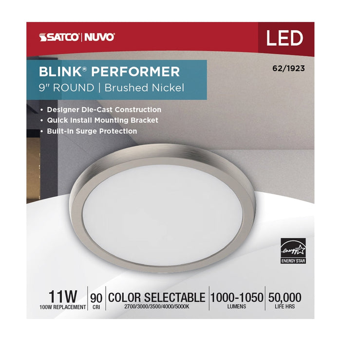 NUVO BLINK 11W LED 9" RND BR. NICK 62-1923