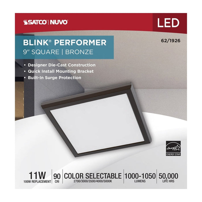 NUVO BLINK 11W LED 9" SQUARE BRONZE 62-1926