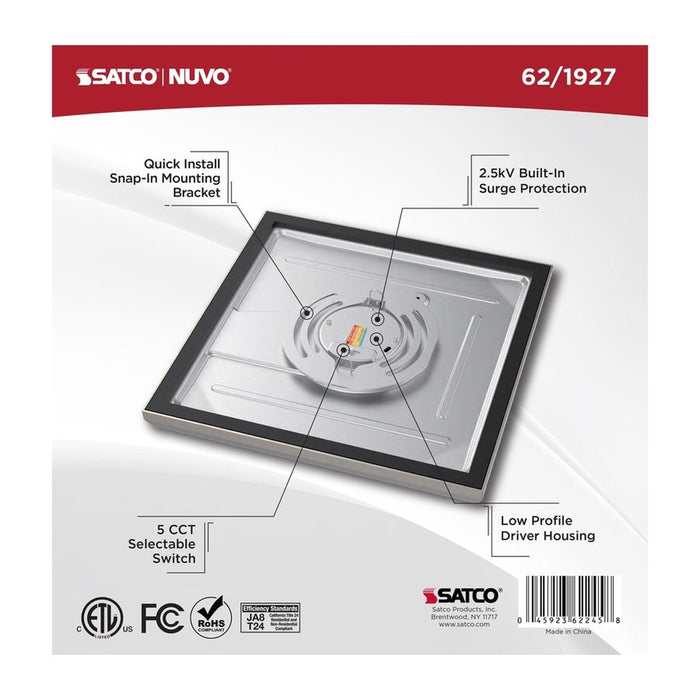 NUVO BLINK 11W LED 9" SQ BR. NICKEL 62-1927