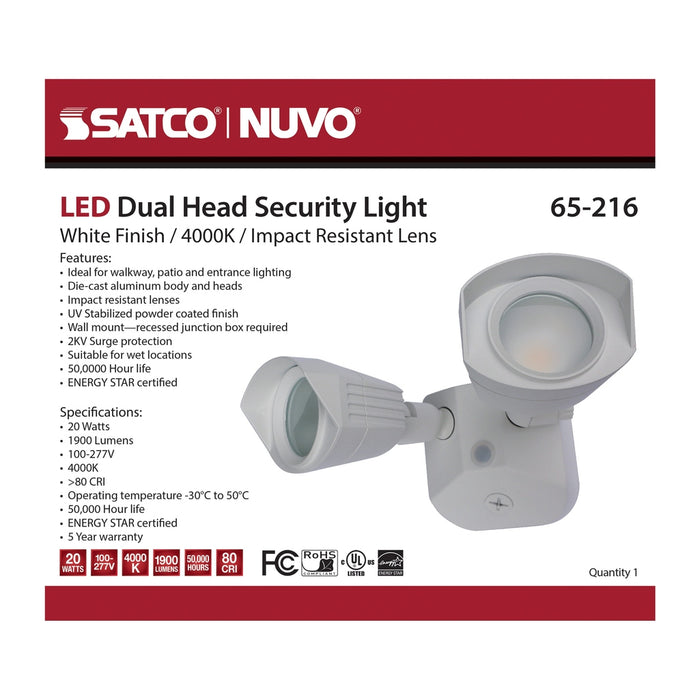 LED DUAL HEAD SECURITY LIGHT - 4000K