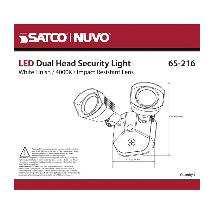 LED DUAL HEAD SECURITY LIGHT - 4000K