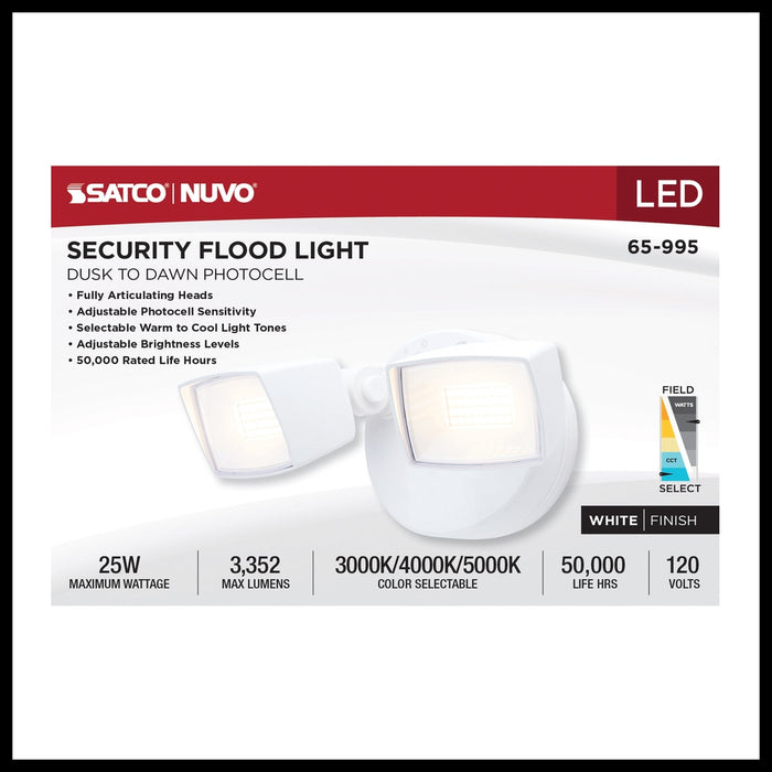 LED Security Light - Dual Head - Field Selectable