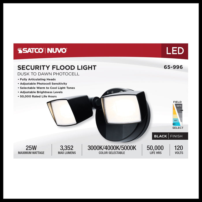 LED Security Light - Dual Head - Field Selectable