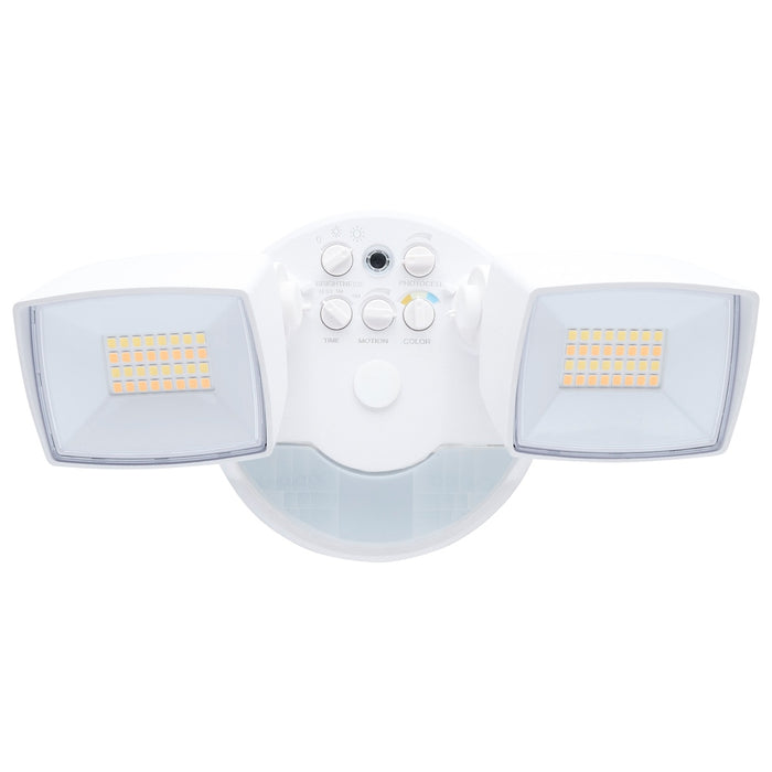 LED Security Light with Nightlight - PIR Sensor - Dual Head - Field Selectable