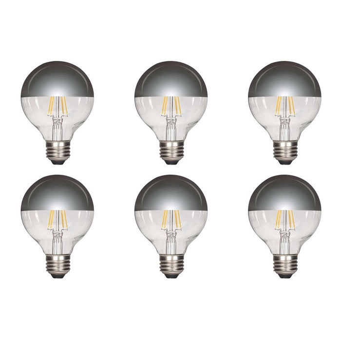 4.5W G25 LED - Silver crown - Medium base - 2700K - 430 Lumens - 120V - 6-Pack