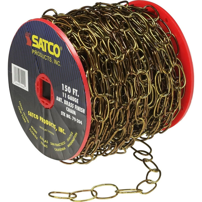 SATCO 150'REEL ANT BR 11 GAUGE CHAIN 79-204