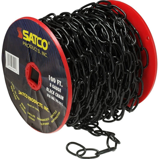 SATCO 100' REEL CHAIN BLACK 8 GAUGE 79-211