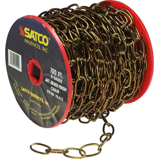 SATCO 100' REEL CHAIN ANT BR 8 GAUGE 79-212