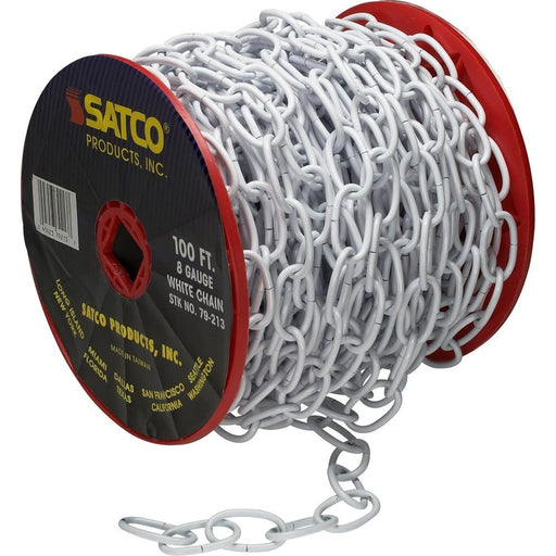 SATCO 100' REEL CHAIN WHITE 8 GAUGE 79-213