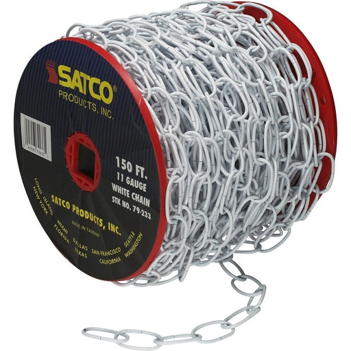 SATCO 150'REEL WH FIN 11 GAUGE CHAIN 79-233