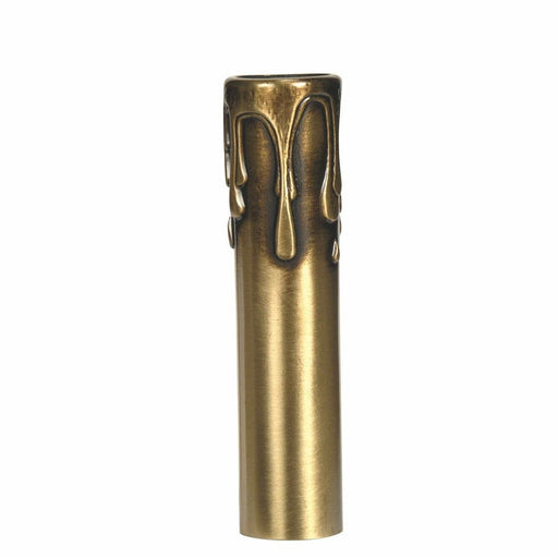 SATCO 4" ANT BRASS DRIP METAL CANDLE 80-2142