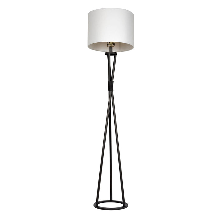 1 Light Metal Base Floor Lamp in Flat Black