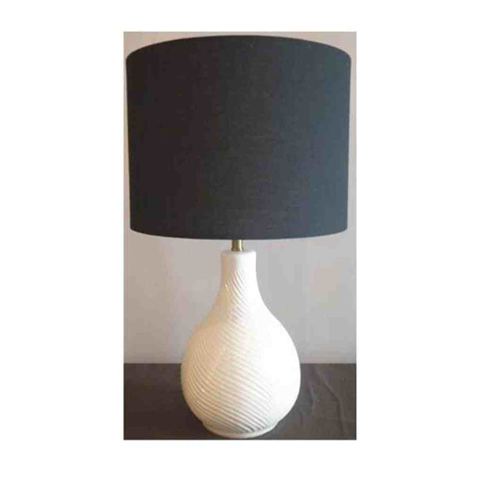 1 Light Ceramic Base Table Lamp in White