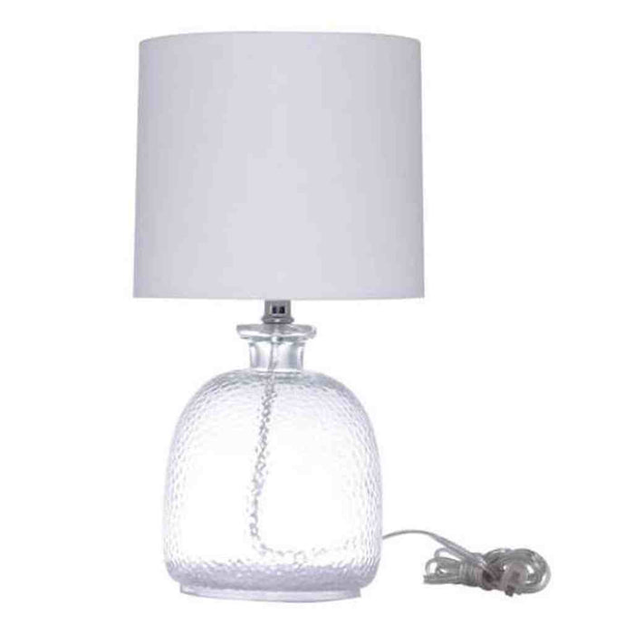 1 Light Textured Clear Glass Base Table Lamp