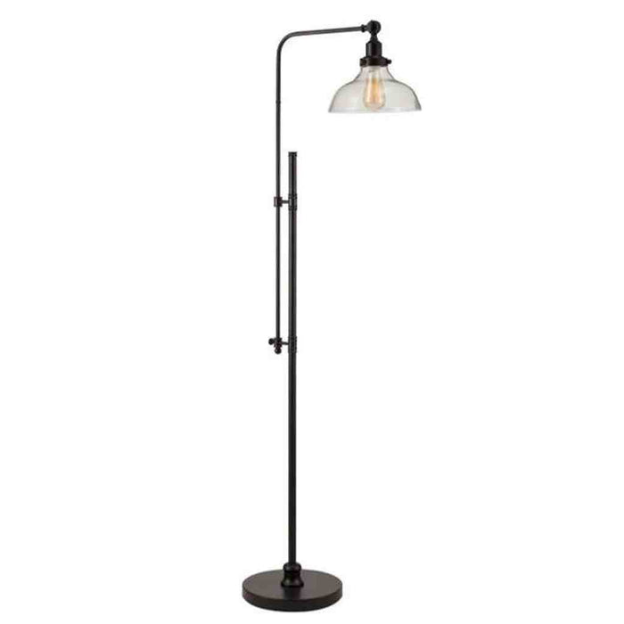 1 Light Metal Base Floor Lamp w/ Adjustable Base in Flat Black