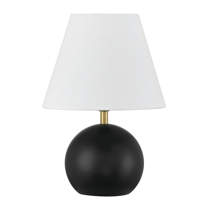 Olive 1 Light Table Lamp in Flat Black/Satin Brass