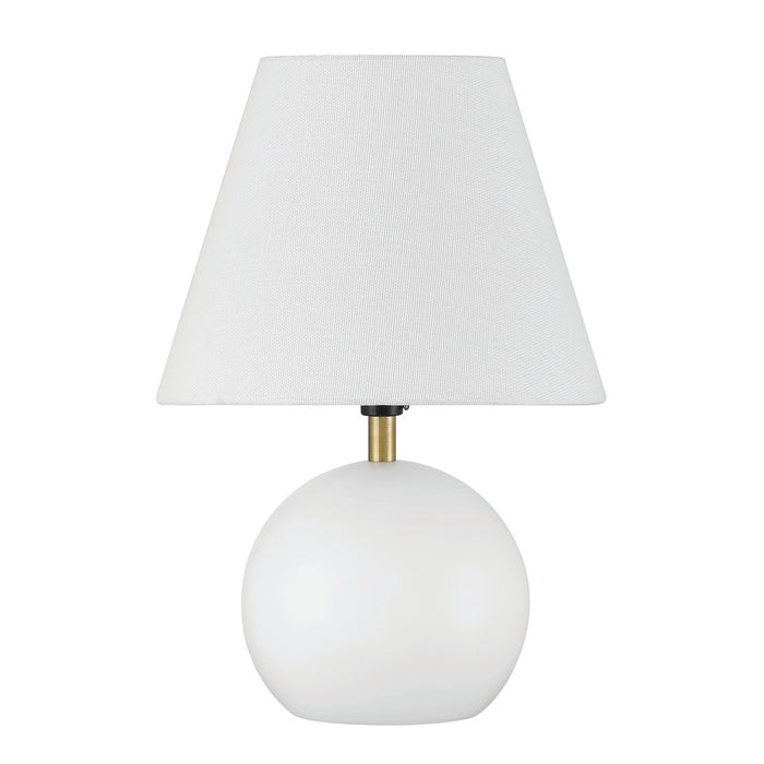 Olive 1 Light Table Lamp in White/Satin Brass