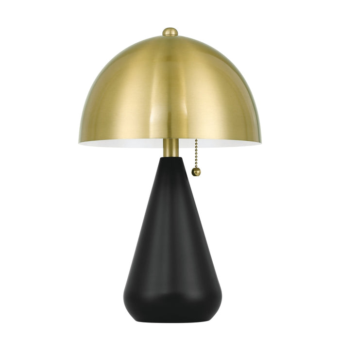 Shelby 2 Light Table Lamp in Flat Black/Satin Brass